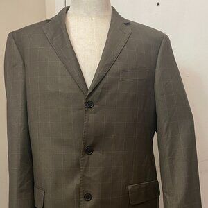 Evan Picone Men’s Brown Blazer 2-Button High Twist Microtech Sport Coat L